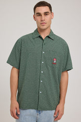 Worship Viper Check Shirt Hedge Green